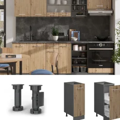 Apothekerschrank R-Line Artisan-Eiche 30 cm AP Marmor Vicco