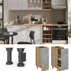 Apothekerschrank R-Line Beton 30 cm AP Marmor Vicco