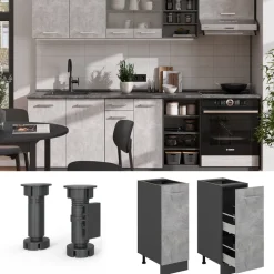 Apothekerschrank R-Line Beton 30 cm , AP Anthrazit Vicco