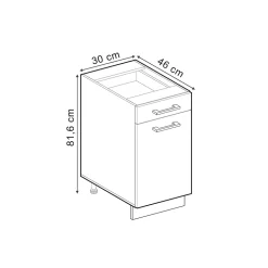 Apothekerschrank R-Line Beton 30 cm , AP Anthrazit Vicco