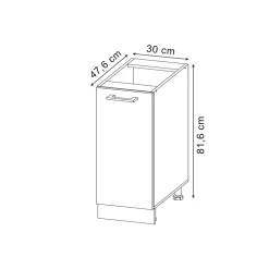 Apothekerschrank R-Line Rot Hochglanz 30 cm , AP Anthrazit Vicco