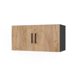 Aufsatzmodul Ingo Anthrazit/Goldkraft Eiche 80 x 40 cm mit 2 Türen Vicco