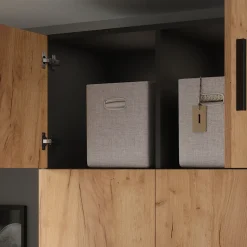 Aufsatzmodul Ingo Anthrazit/Goldkraft Eiche 80 x 40 cm mit 2 Türen Vicco