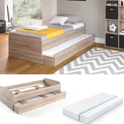 Ausziehbett Enzo Sonoma 90x200 cm mit Matratze Vitalispa