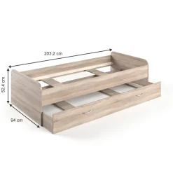 Ausziehbett Enzo Sonoma 90x200 cm mit Matratze Vitalispa