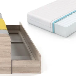 Ausziehbett Enzo Sonoma 90x200 cm mit Matratze Vitalispa