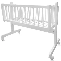 Babybett Beige 100 x 77 cm mit Rollen Vitalispa