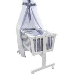 Babybett Weiß 40x90 mit Rollen Vitalispa