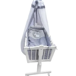 Babybett Weiß 40x90 mit Rollen Vitalispa