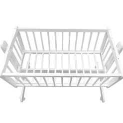 Babybett Weiß 40x90 mit Rollen Vitalispa