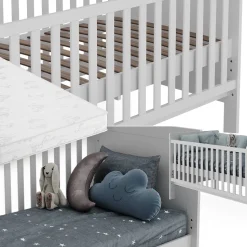 Babybett Ajaton Weiß 144.4 x 83 cm mit Matratze Vitalispa