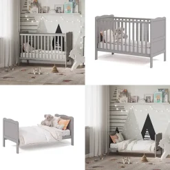 Babybett Tobi Grau 60x120 cm Vitalispa