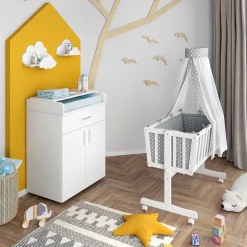 Babywiege Noah Weiß 40x90 mit Rollen Vitalispa