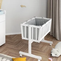 Babywiege Noah Weiß 40x90 mit Rollen Vitalispa