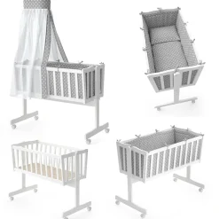 Babywiege Noah Weiß 40x90 mit Rollen Vitalispa