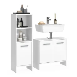 Badezimmermöbel-Set Karli Weiß 2 Teile Vicco