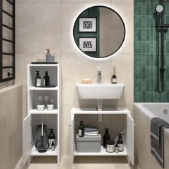 Badezimmermöbel-Set Karli Weiß 2 Teile Vicco