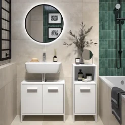 Badezimmermöbel-Set Karli Weiß 2 Teile Vicco