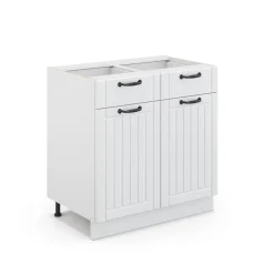 Badezimmerschrank Fame-Line Weiß Landhaus 80 x 82 cm ohne Arbeitsplatte Vicco