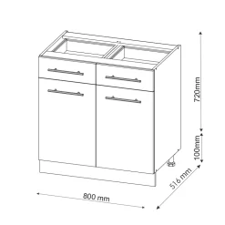 Badezimmerschrank Fame-Line Weiß Landhaus 80 x 82 cm ohne Arbeitsplatte Vicco