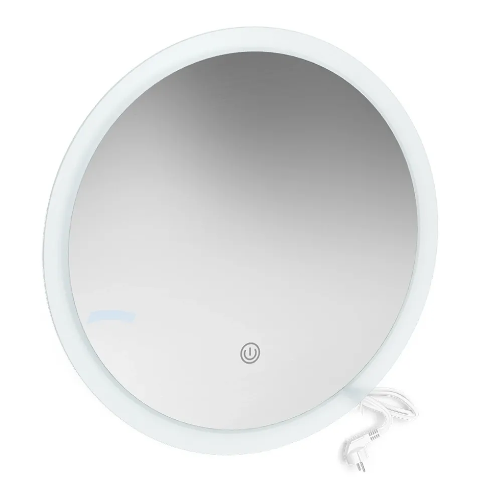 Badezimmerspiegel Weiß 50 x 50 cm Rund Vicco