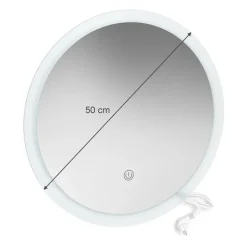 Badezimmerspiegel Weiß 50 x 50 cm Rund Vicco