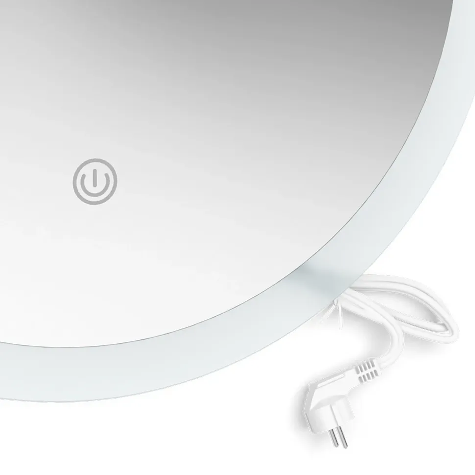 Badezimmerspiegel Weiß 50 x 50 cm Rund Vicco