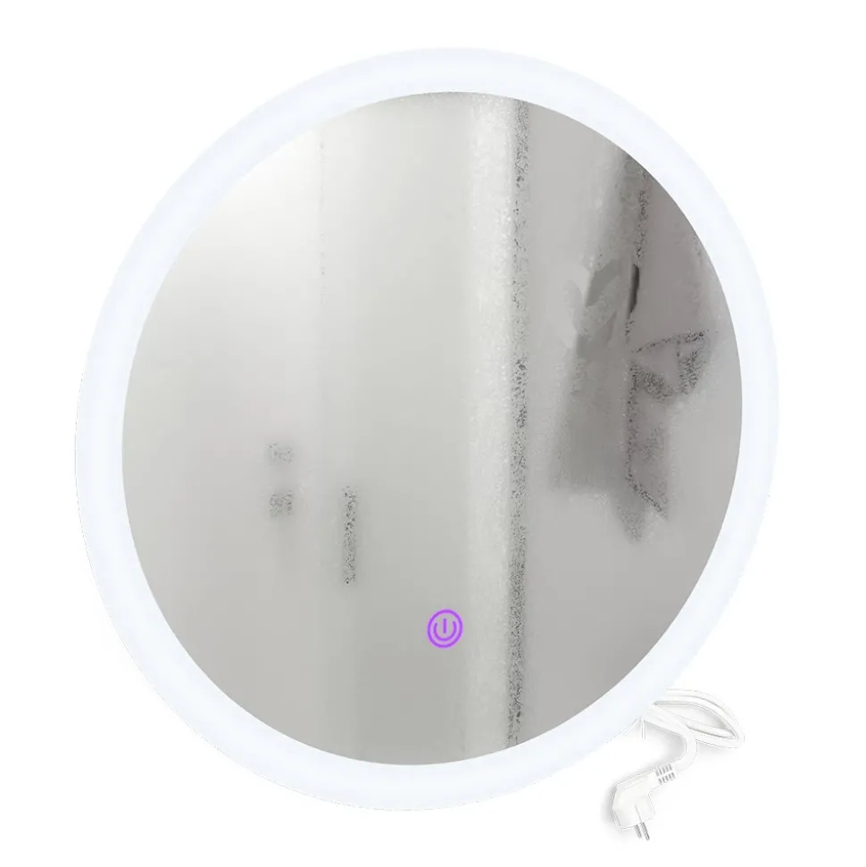 Badezimmerspiegel Weiß 50 x 50 cm Rund Vicco