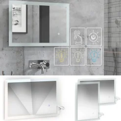 Badezimmerspiegel Weiß 60 x 40 cm Vicco