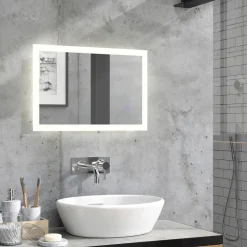 Badezimmerspiegel Weiß 60 x 40 cm Vicco