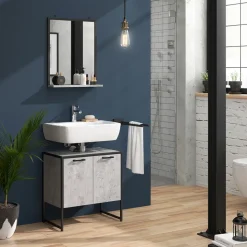 Badezimmerspiegel Fyrk Beton 50 x 60 cm Vicco