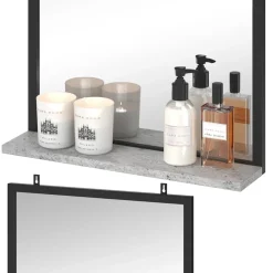 Badezimmerspiegel Fyrk Beton 50 x 60 cm Vicco