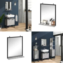 Badezimmerspiegel Fyrk Beton 50 x 60 cm Vicco