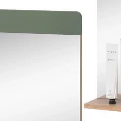 Badezimmerspiegel Izan Grün/Goldkraft Eiche 60 x 62 cm mit Ablage Vicco