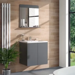 Badezimmerspiegel Izan Grau 60 x 62 cm Vicco