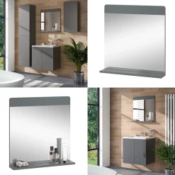 Badezimmerspiegel Izan Grau 60 x 62 cm Vicco