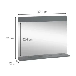 Badezimmerspiegel Izan Grau 80.1 x 62 cm Vicco