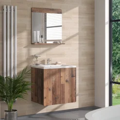 Badezimmerspiegel Izan Oldstyle 60 x 62 cm mit Ablage Vicco