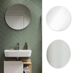 Badezimmerspiegel Karen Weiß 60 x 60 cm Rund Vicco