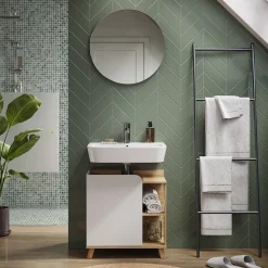 Badezimmerspiegel Karen Weiß 60 x 60 cm Rund Vicco