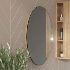 Badezimmerspiegel Karen Weiß 60 x 60 cm Rund Vicco