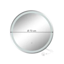 Badezimmerspiegel Lumos Weiß 70 cm mit Touchschalter Vicco