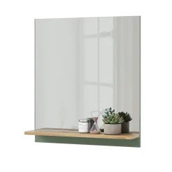 Badezimmerspiegel Marelle Grün/Artisan 60 x 67 cm mit Regal Vicco
