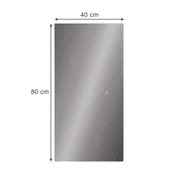 Badezimmerspiegel Miral Glas 80 x 2.8 cm mit Backlight Beleuchtung Vicco