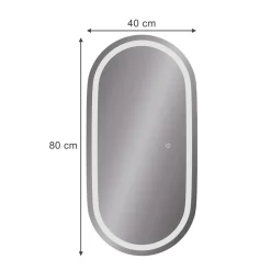 Badezimmerspiegel Miral Glas 80 x 2.8 cm mit Frontlight Beleuchtung Vicco