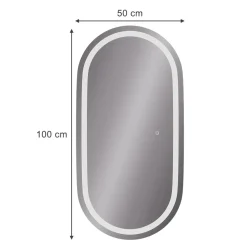 Badezimmerspiegel Miral Glas 100 x 2.8 cm mit Frontlight Beleuchtung Vicco