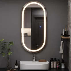 Badezimmerspiegel Miral Glas 100 x 2.8 cm mit Frontlight Beleuchtung Vicco