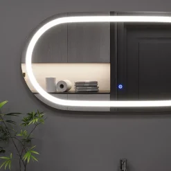 Badezimmerspiegel Miral Glas 100 x 2.8 cm mit Frontlight Beleuchtung Vicco