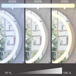 Badezimmerspiegel Miral Glas 100 x 2.8 cm mit Frontlight Beleuchtung Vicco