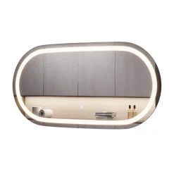 Badezimmerspiegel Miral Glas 100 x 2.8 cm mit Frontlight Beleuchtung Vicco